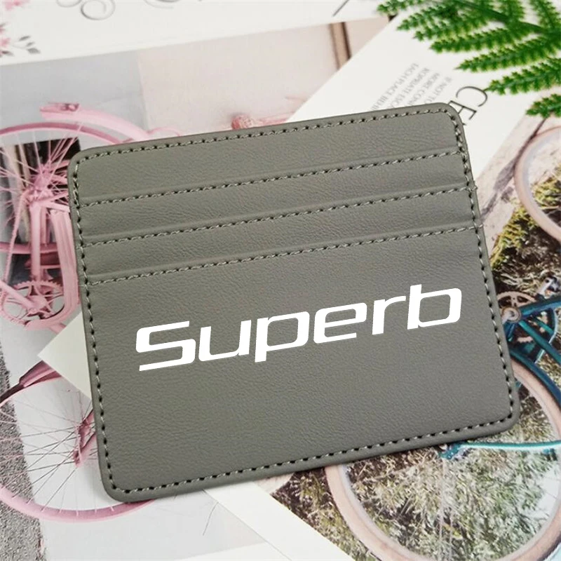 

For Skoda Superb 2016 2017 2021 1 2 Scala 2019 2020 2021 1Pc Pu Leather Card Cover ID Card Women Business Card Driving license