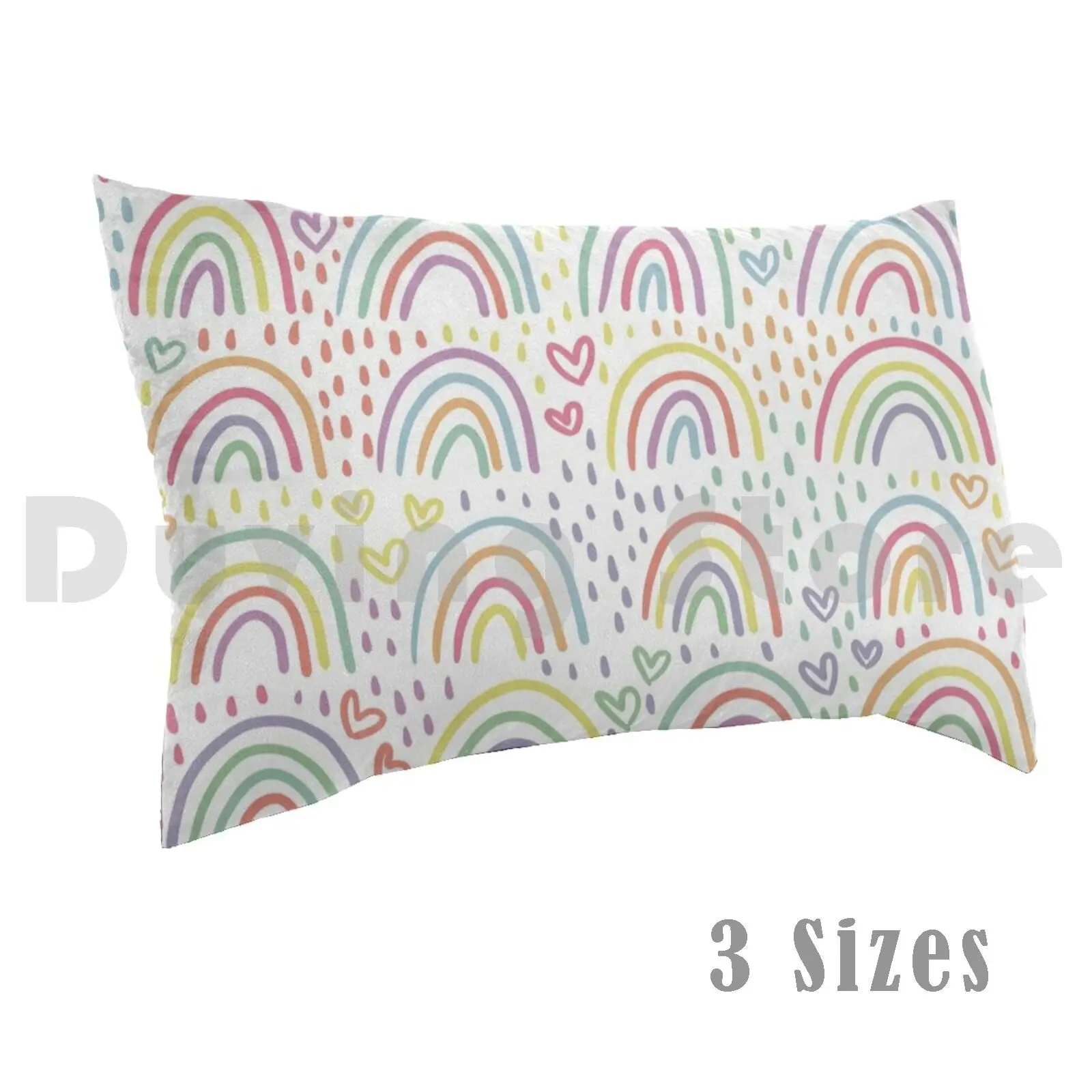 

Rainbow Doodles Pillow Case DIY 40x60 1668 Rainbow Rainbows Doodle Doodles Pastel Pastels Bright Brights