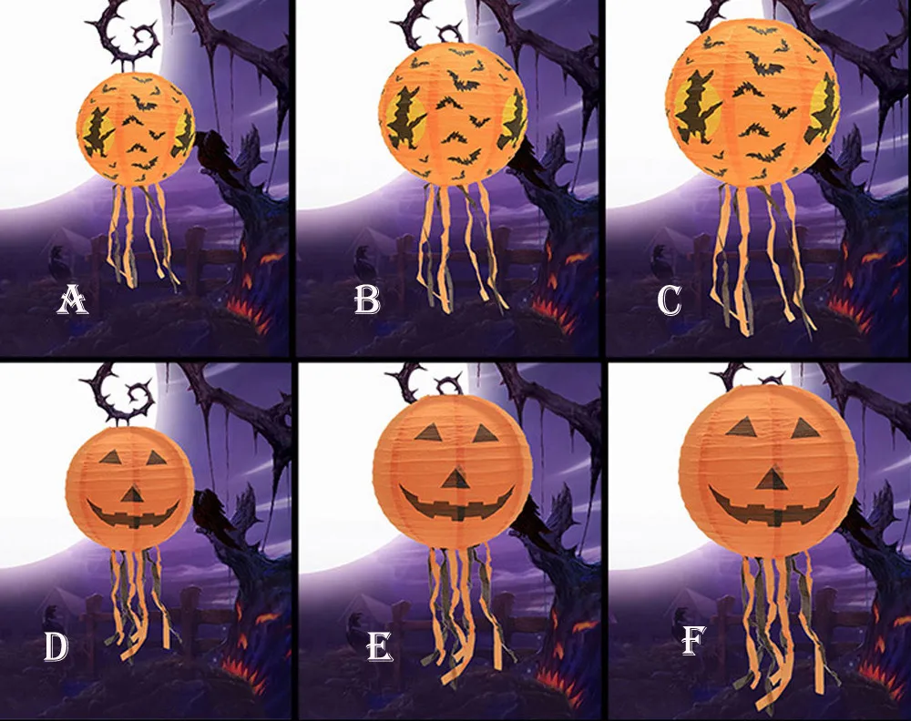 20 см 30 40 новый подвесной фонарик из бумаги для Хэллоуина тыквы DIY украшение