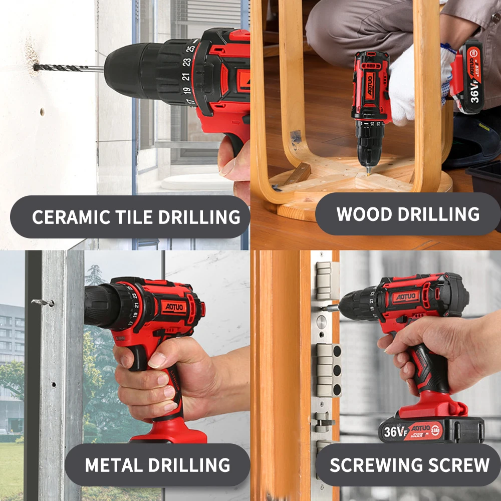 Электрическая отвертка литиевая батарея электрическая дрель перезаряжаемая