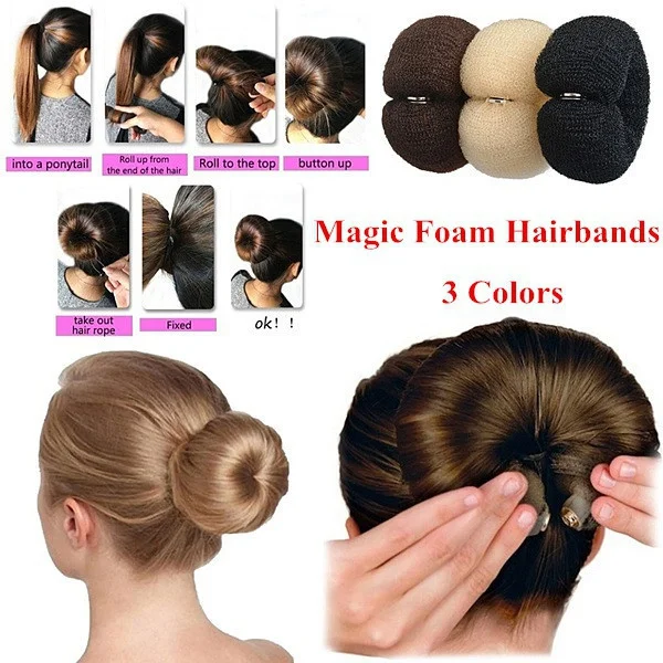 

2021 Fashion Women Hair Maker Donut Magic Foam Sponge Big Ring Hair Styling Tools Headdress Hairstyle Hair Accessories