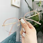 2020 женские и мужские Студенческие очки для близорукости, металлическая полузолотая оправа, роскошные очки для чтения, диоптриевая оправа для очков от-1,0 до-6,0