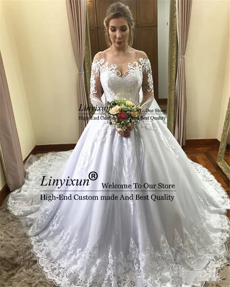 Сдержанное бальное платье с длинным рукавом свадебные платья 2020 арабские