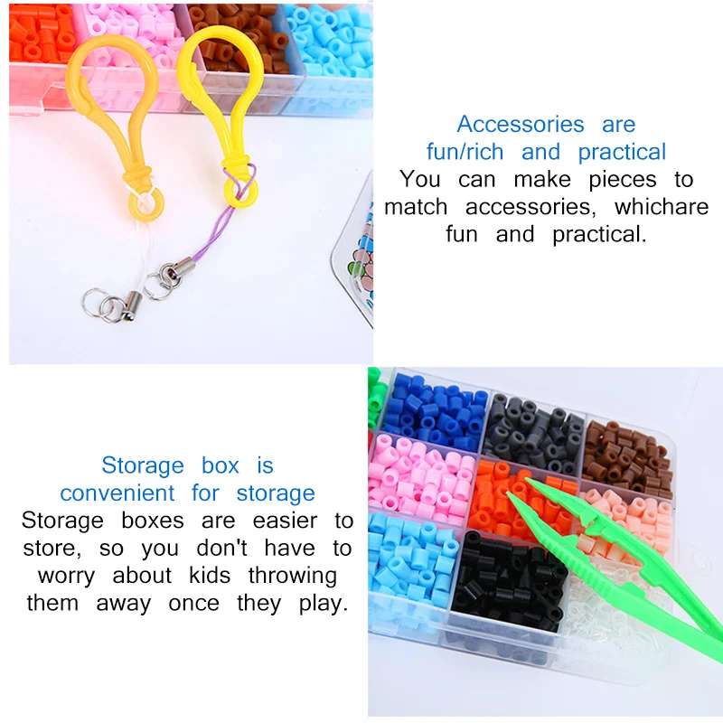

DIY Fuse Beads Magic Water Creative Beads Set Pen Tweezer Pegboard Kit Accessories Kids Toys For Children Toy Xmas Girls Gift