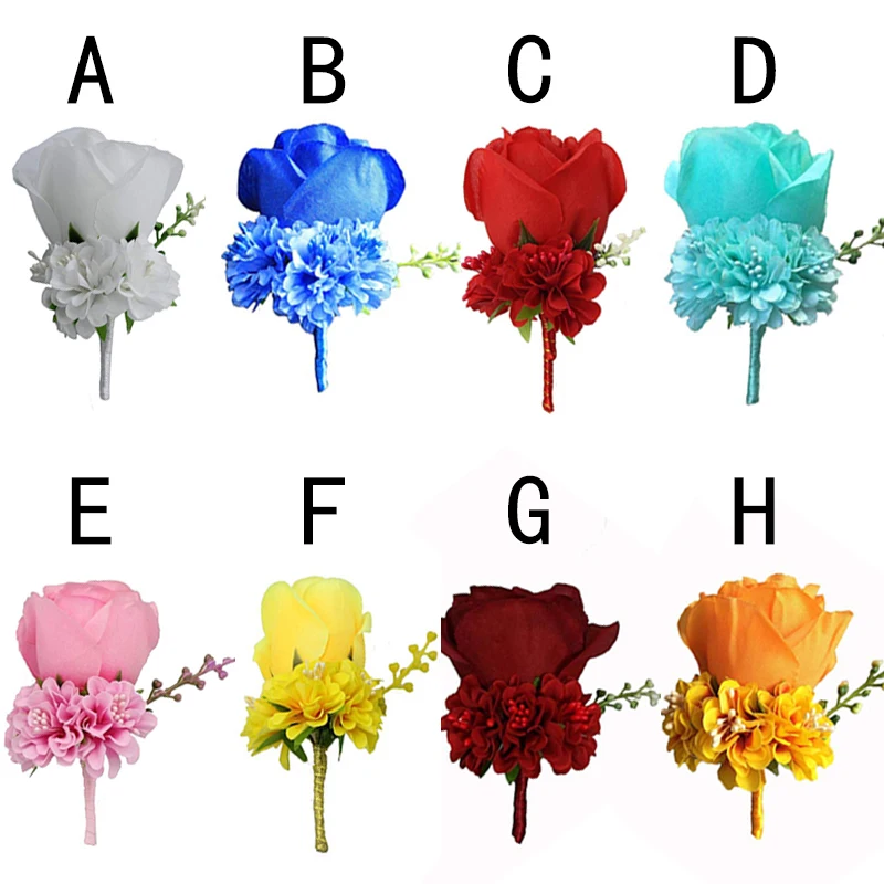 Бутоньерка с цветами для женщин и мужчин свадебная тканевая декоративная