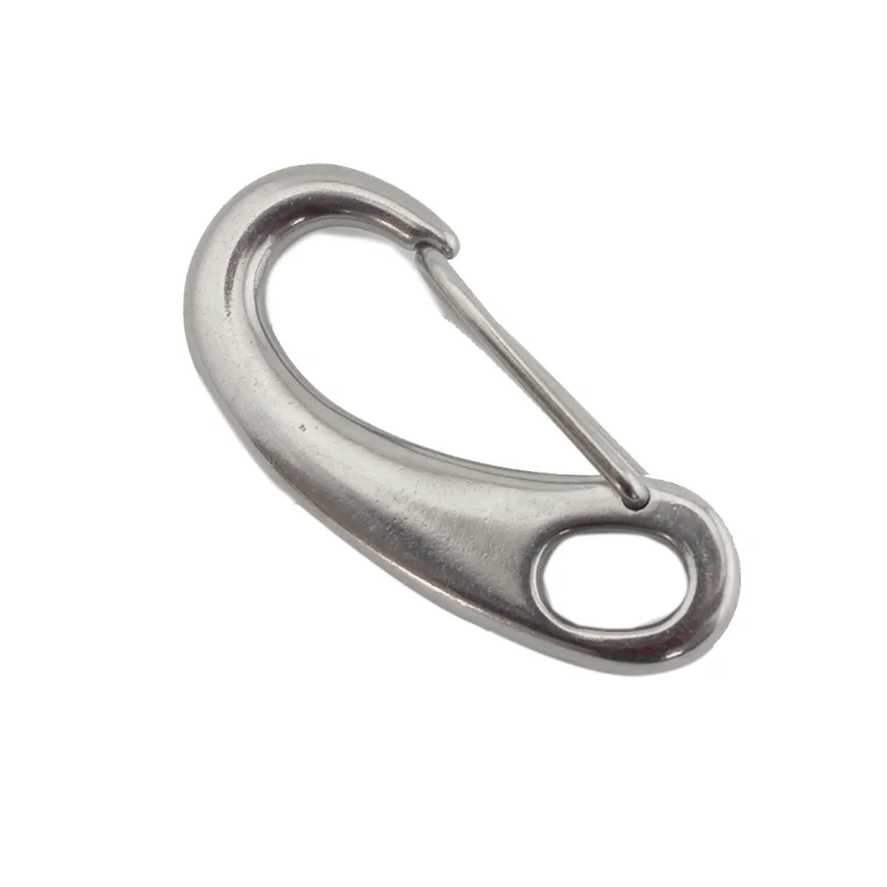 

200Pcs/lot 50mm Boat Marine Stainless Steel Egg Shape Spring Snap Hook Clips Quick Link Carabiner Buckle for yacht accessories