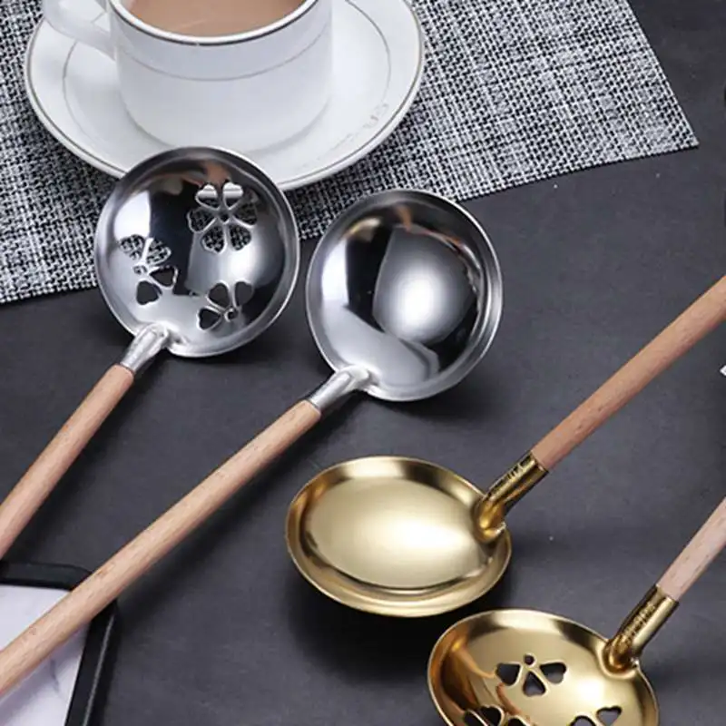 

Orderly household furnishings 304 Stainless Steel Soup Spoon Japanese Household Hot Pot Drain Kitchen Accessories 2021 New