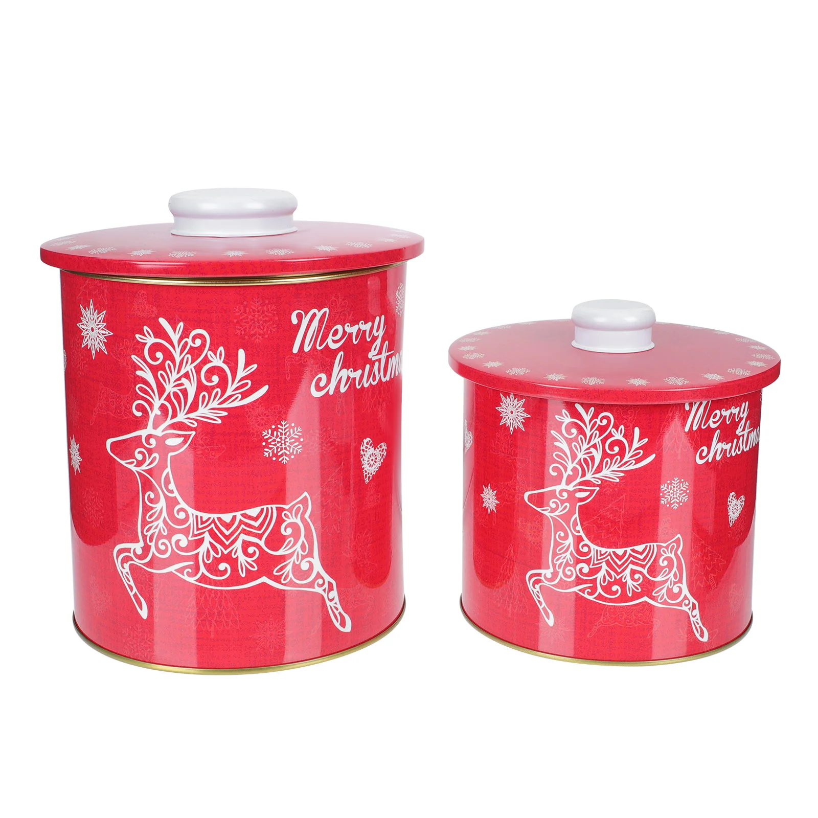 

2PCS Xmas Storage Boxes Household Candy Cereals Containers Xmas Packing Boxes