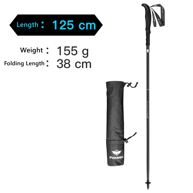 1 Pcs 125cm Pioneer 1 шт., 99% углеродное волокно, трость для прогулок, портативная, Ультралегкая, походная трость для активного отдыха, скалолазания, треккинга, Fengjingling6 - Цвет: 1 Pcs 125cm