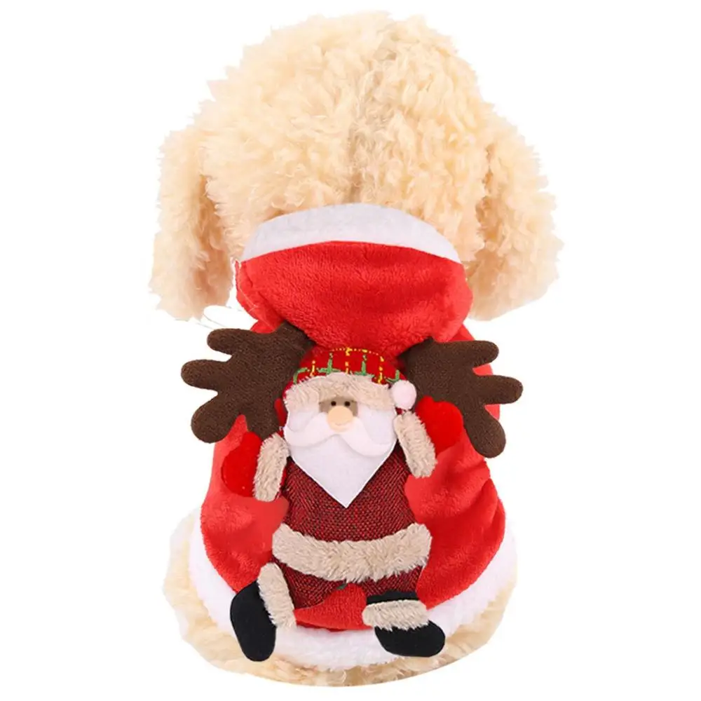 Теплая Рождественская одежда с олененком для домашних животных сезон осень