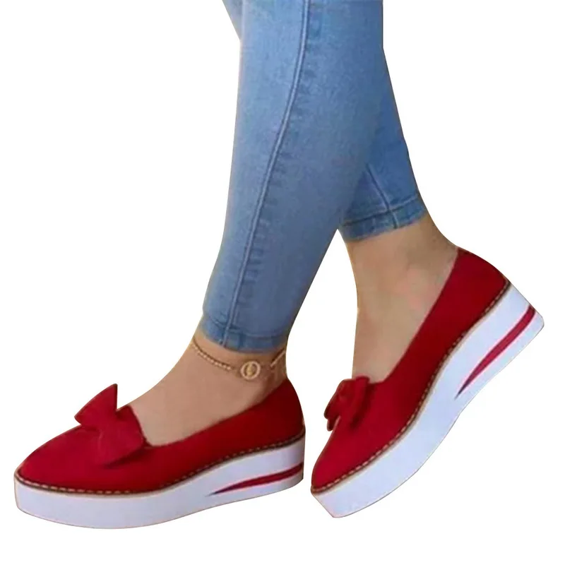 

Women Flat Shoes Summer Vulcanized Shoes Solid Thick Bottom Women's Sandals Fashion Bow Casual Women's Shoes