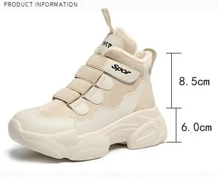 Зимние ботинки на толстой подошве женские липучке Женские в Военном Стиле