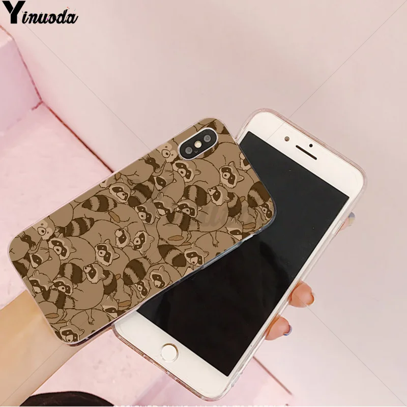 A13 Yinuoda животное енот арт шаблон ТПУ мягкий чехол для мобильного телефона Apple iPhone 8 7 6 6S Plus X XS MAX 5 5S SE XR чехол - Цвет: A13