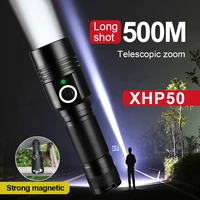 mini bright flashlight xhp50 usb rechargeable 18650 flash light led zoom torch outdoor lantern tactical portable waterproof lamp