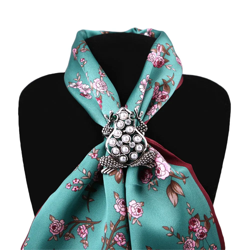 Горячая Мода для женщин Ретро лягушка Бриллиантовая жемчужная шаль-кольцо шарфы