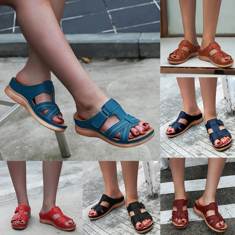 New Summer Women Sandals Stitching Sandals Ladies Open Toe Casual Shoes Platform Wedge Slides Beach Woman Shoe