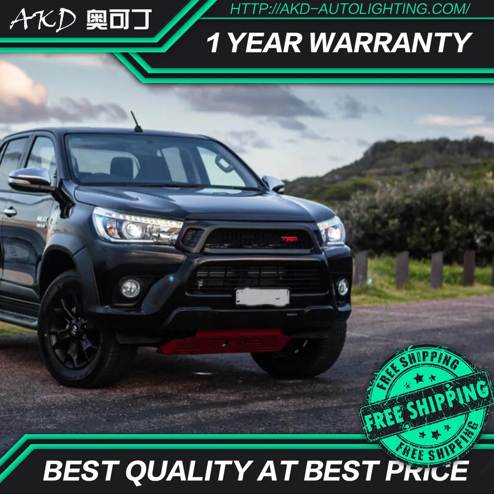 Автомобильные фары AKD для Toyota REVO Hilux светодиодные DRL ходовые огни биксеноновые луч