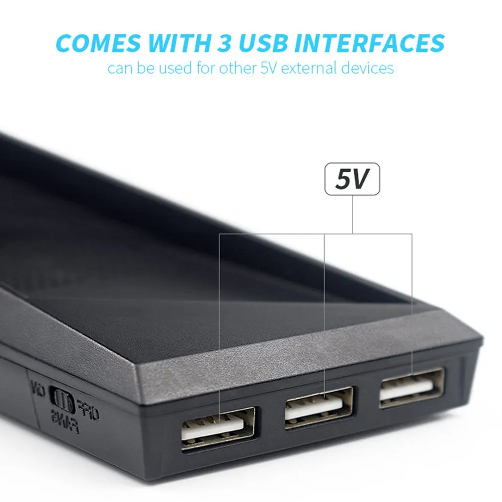 Для PS4/PS4 Slim/PS4 Pro вертикальная подставка с охлаждающим вентилятором двойной