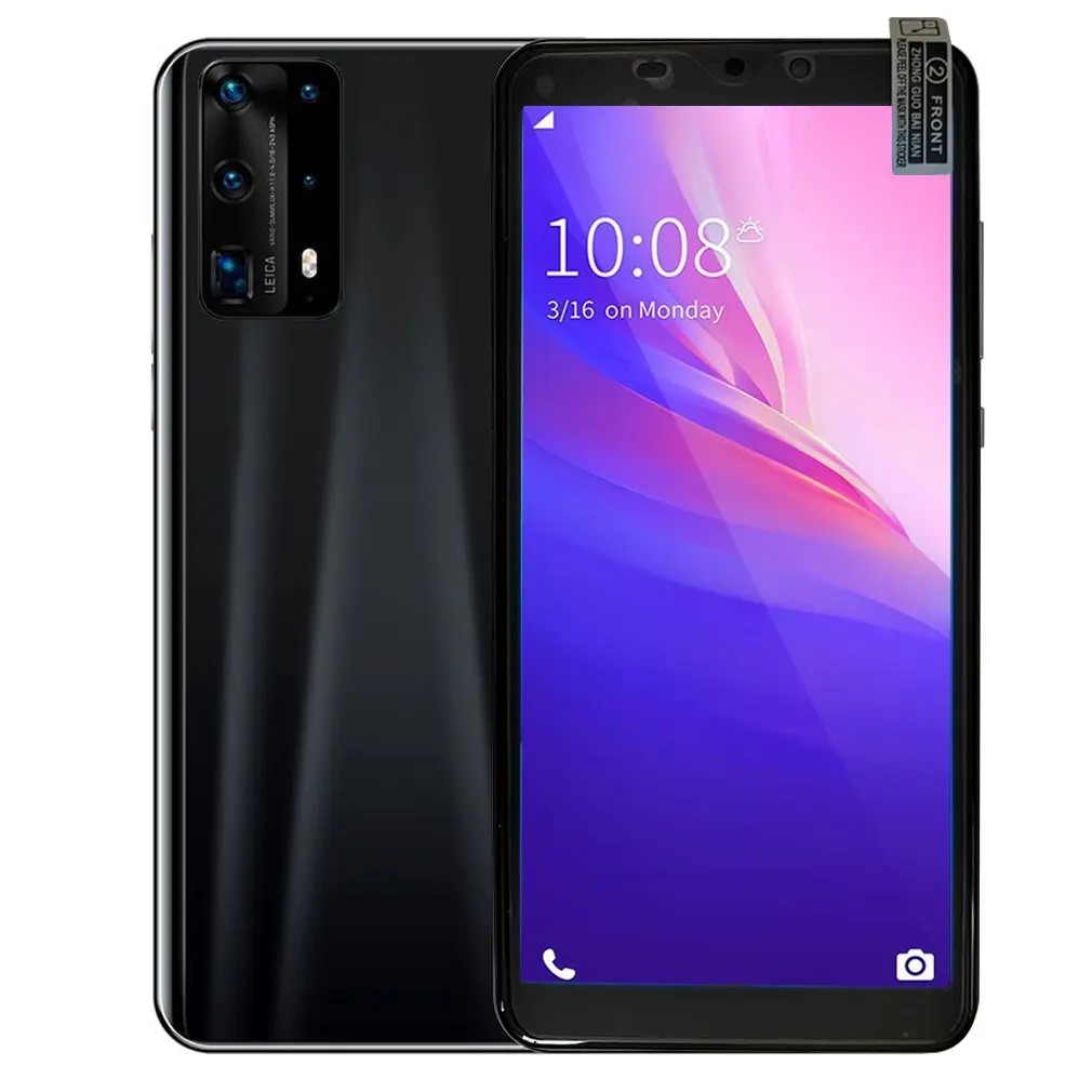 

Двухъядерный смартфон P40 Pro 5.8 телефон 512M + 4G Android смартфон 3D стеклянная задняя крышка Черный
