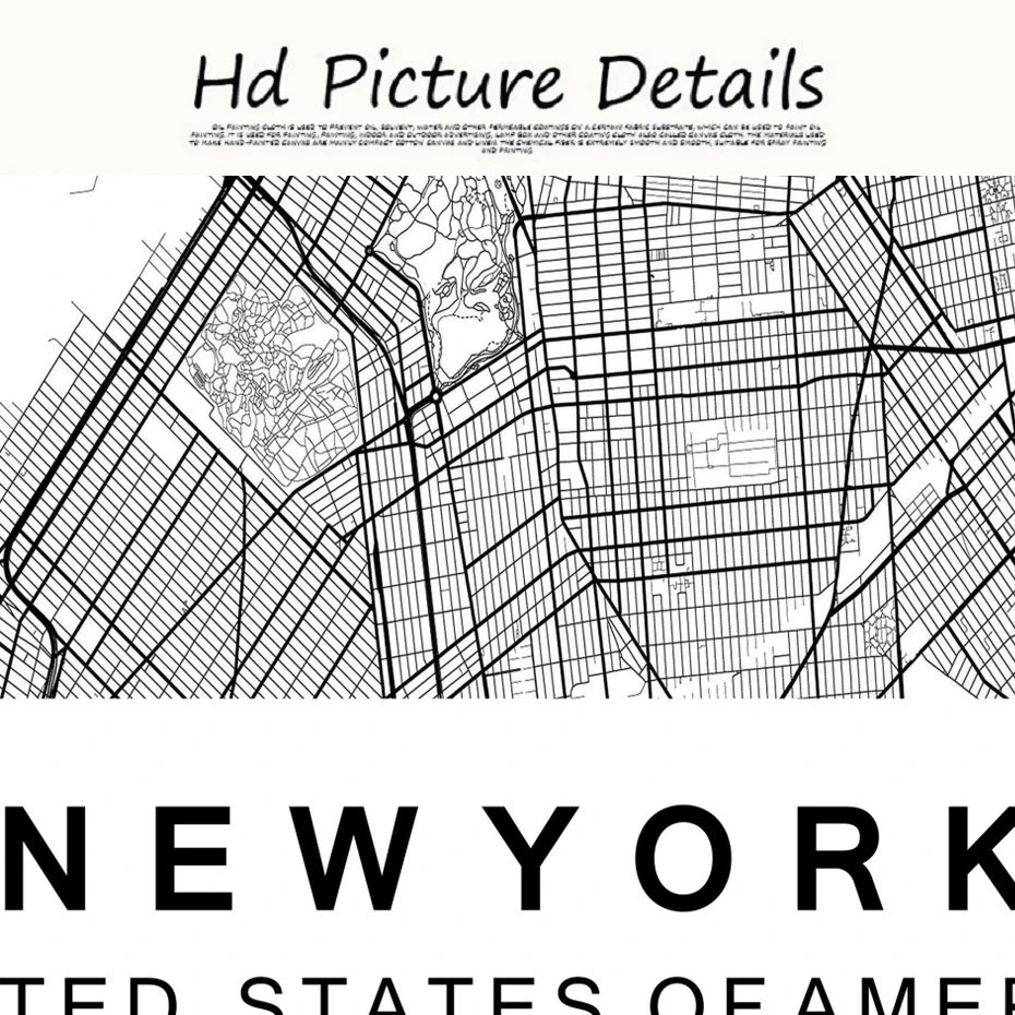 

Black and White City Map Poster New York London Tokyo Wall Art Canvas Painting and Printed Pictures for Living Room Home Decor