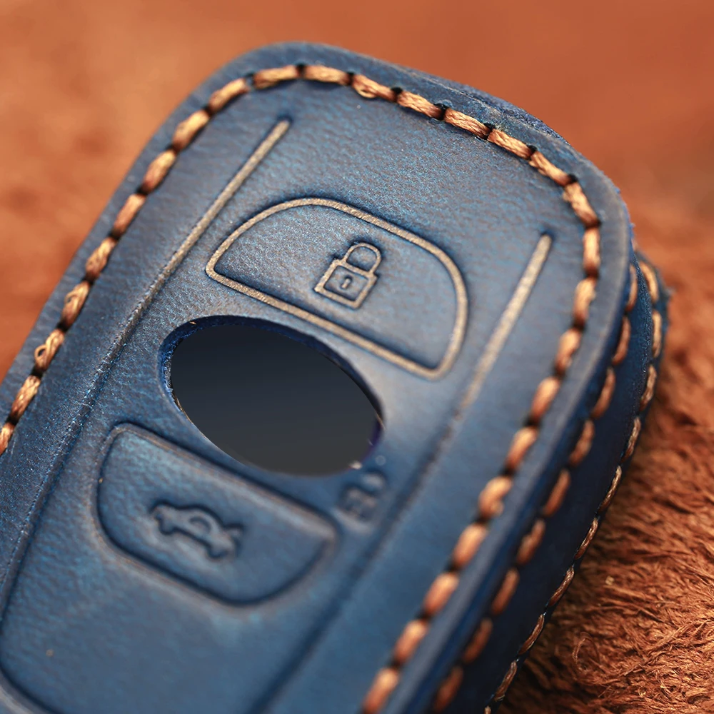 KEYYOU Protector Keychain Keyless For Subaru Forester Impreza Outback WRX BRZ XV Crosstrek Genuine Leather Car Key Case Cover | Автомобили