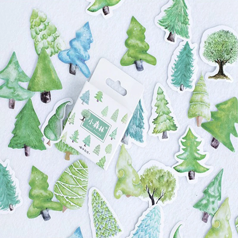 20 пачек/лот маленький зеленый свежий леса деревьев серии наклейки дневник деко