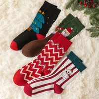 new 2020 autumn winter socks women funny christmas tree snowman wave santa claus soft cotton happy christmas socks new year gift