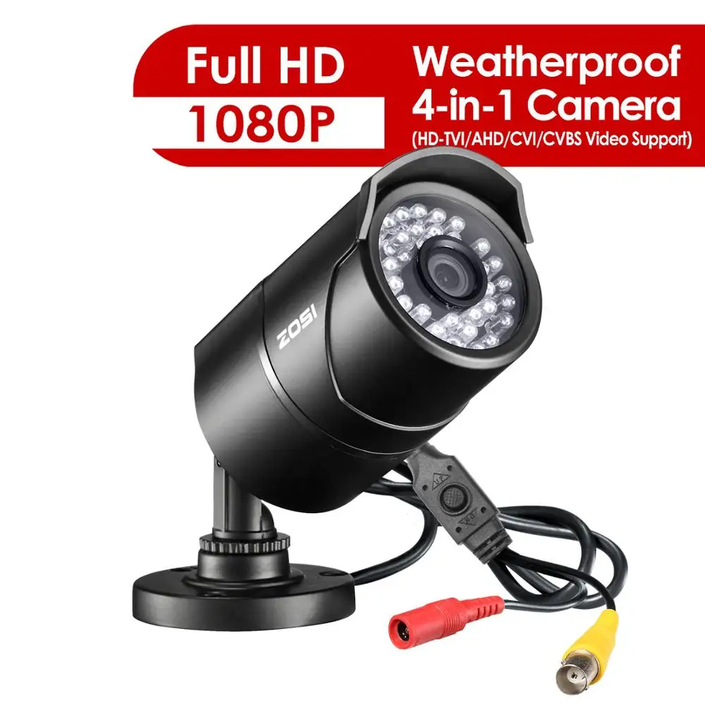 ZOSI 1080P 4-в-1 CVBS AHD CVI 1/3 2MP CCTV домашнего видеонаблюдения Всепогодный 3,6 мм объектив с фильтр, отсекающий ИК-область спектра, Пуля безопасности Камера - Цвет: OSD 4-in-1