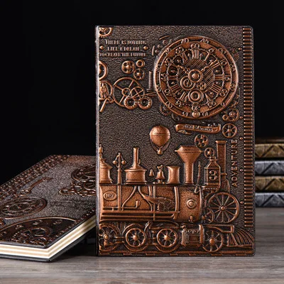 New Design Vintage Time Machine Theme Notebook Retro Planner Bronze Book School Supplies Office Culture and Education