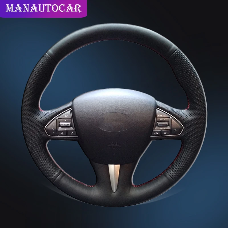 Оплетка на руль автомобиля чехол для Infiniti Q50 2014 2015 2016 2017 QX50 кожаные чехлы Стайлинг