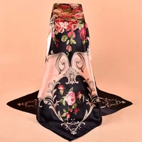 hanxi silk square scarves women foulard head hijab scarf ladies chiffon satin shawl wrap muffler pareo bandanna female 9090cm