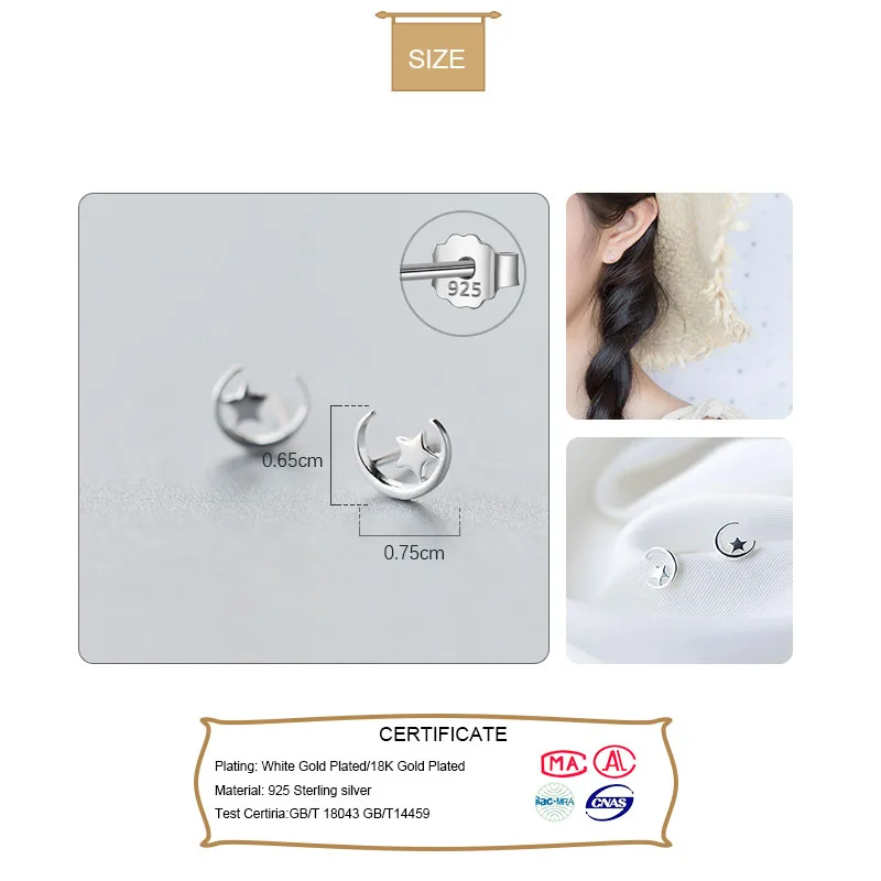 Женские серьги гвоздики из серебра 100% пробы 7 мм мм|fashion stud earrings|stud earringsstar earrings |