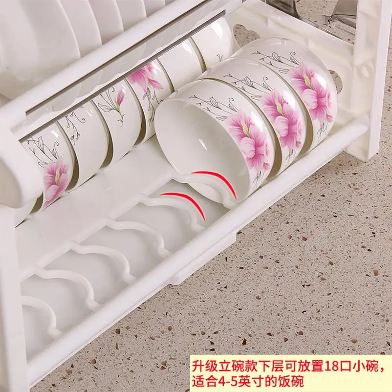 

Three-tier dish rack drain rack household kitchen rack sink drain storage cabinet