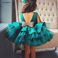 puffy green ball gowns flower girls dresses bows birthday party girls pageant gowns first communion dress custom made