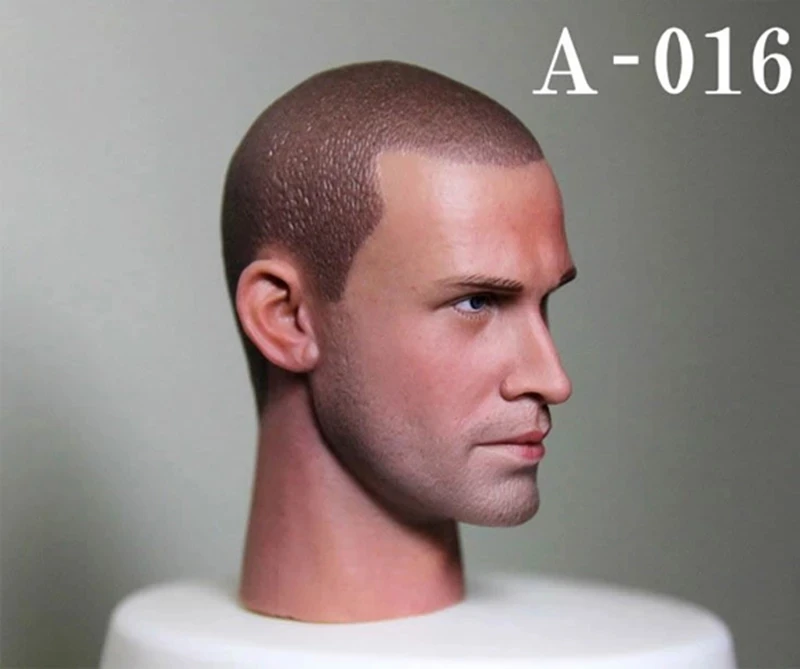 

A-016 1/6 scale male head with sculpted neck, suitable for 12-inch movable doll.