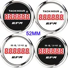 Цифровой счетчик часов 52 мм для лодочного двигателя, водонепроницаемый тахометр, измеритель времени, тахометр 0  9999 обмин, 12 В, 24 В