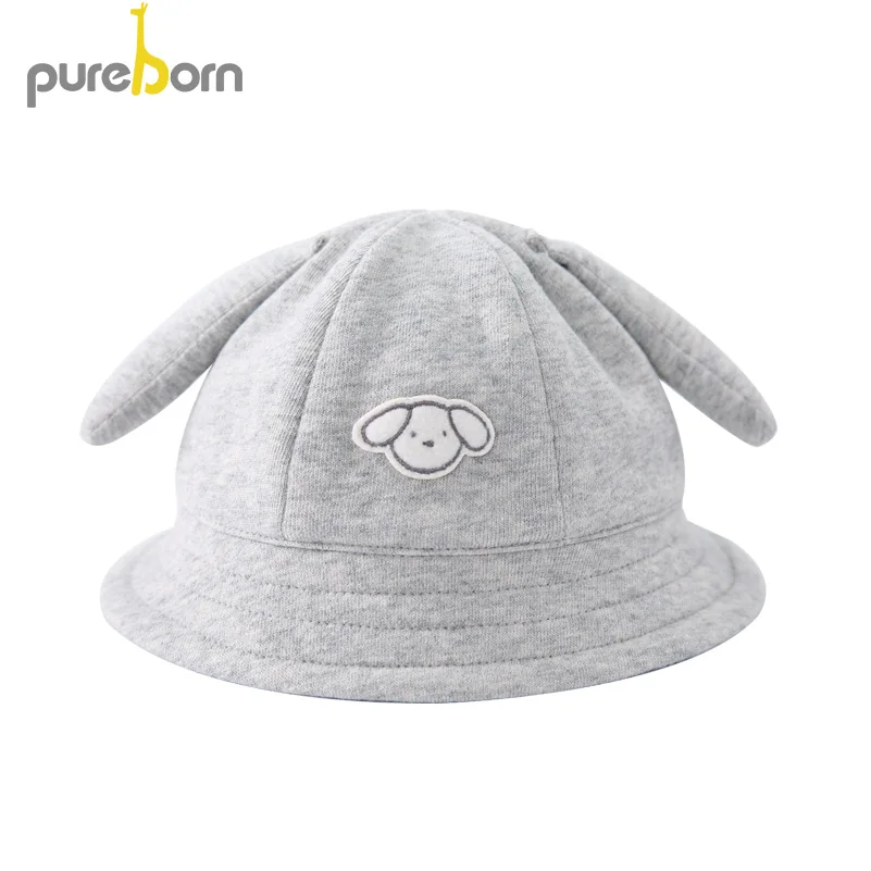 Pureborn новорожденных шляпа хлопок мультфильм Овцы эластичные ремни широкие бримы