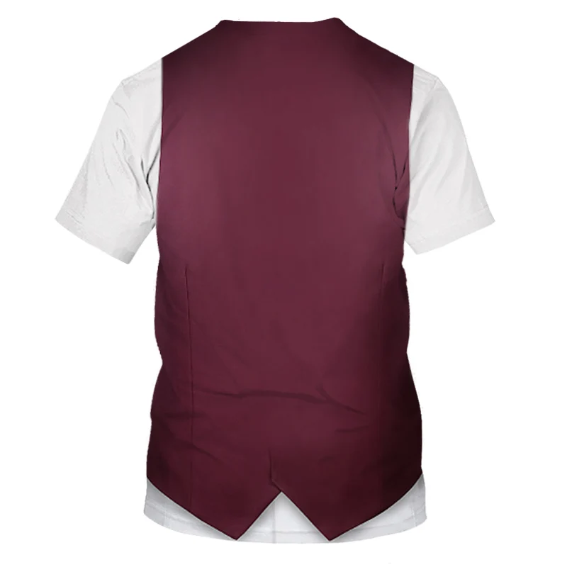 

2021 New Fake Suit T Shirt Retro Tuxedo Suit 3d Print Tshirt Summer Casual Tops Tee Short Sleeve Streetwear Bow Tie 3d T Shirts