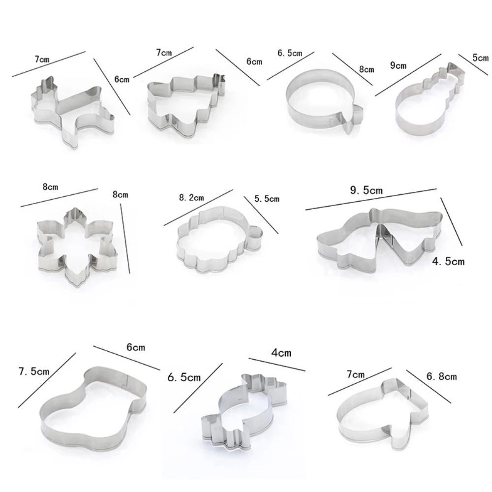 10 шт нержавеющая Рождество резка для печенья и помадки формы со снежинками