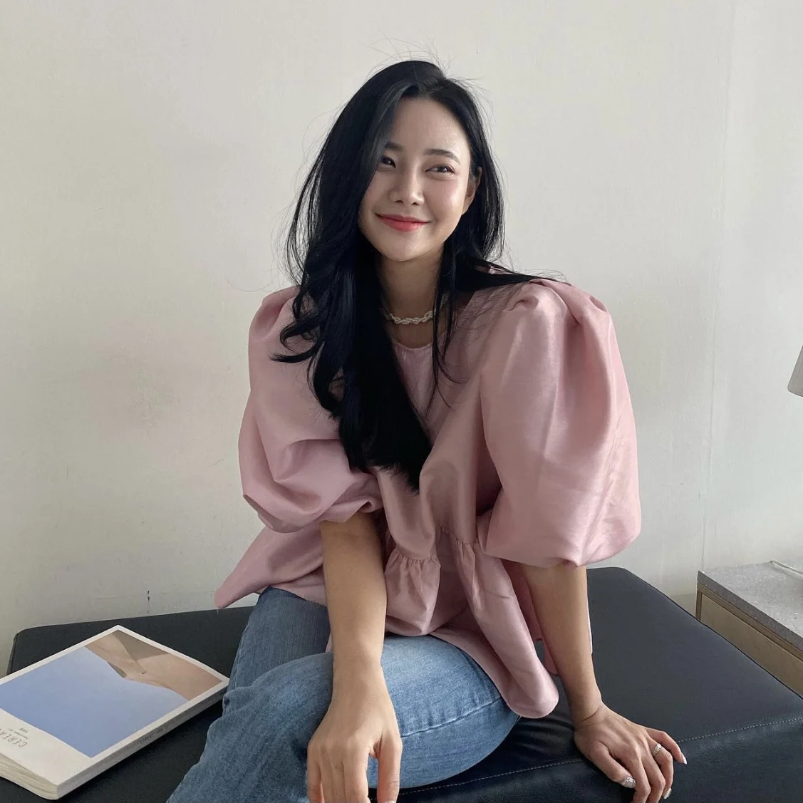 

Korean Chic French Minority Spring/Summer Clothing Bright Fashion Lantern Sleeve Puff Sleeve Age-Reducing Doll Shirt Small Shirt