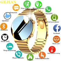 gejian bluetooth call smart watch men music player smartwatch mens for xiaomi huawei ios phone fitness tracker luxury gold watch