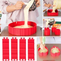 4 pcs cake silicone molds bakery accessories diy puzzle bakeware baking pastry tools circle putty utensils for kitchen cooking
