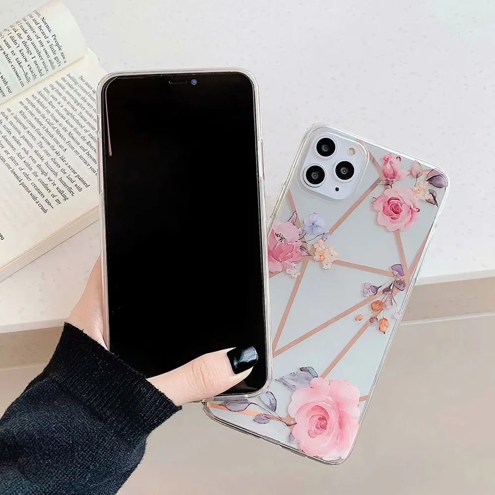 KISSCASE прозрачный гальванический цветочный чехол для телефона iPhone 7 8 Plus X XS XR 11 Pro Max