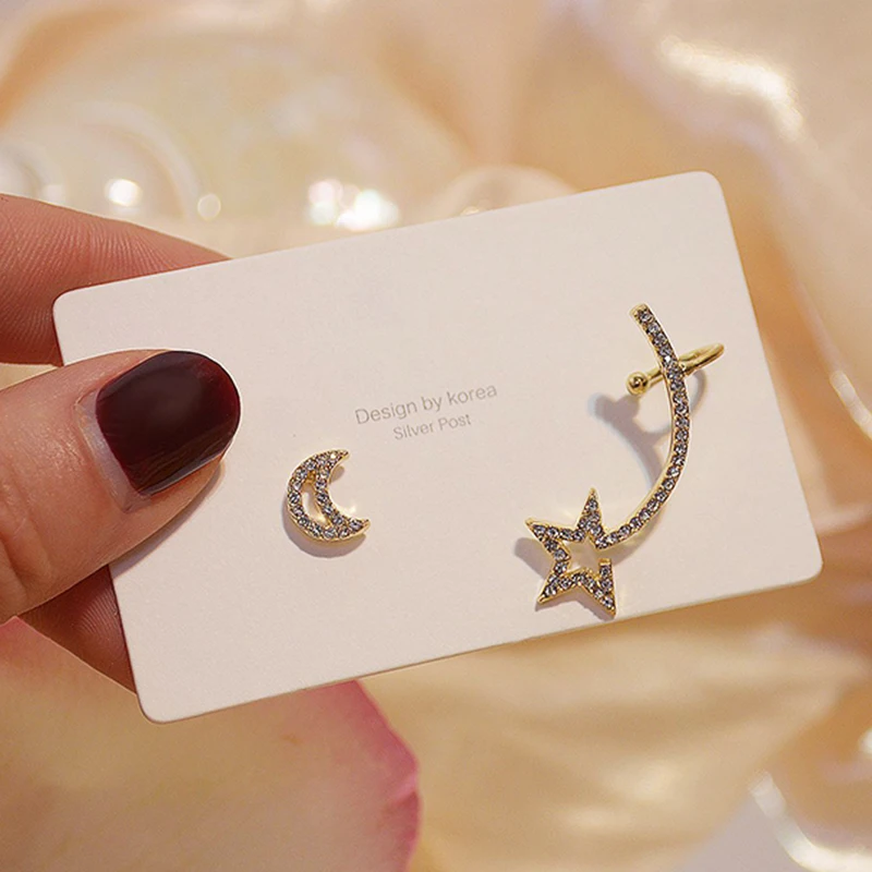 

Exquisite Shiny Stars and Moon Earrings for Women Designer's Masterpiece Luxury Jewelry S925 Needle High Quality AAA Zircon Gift