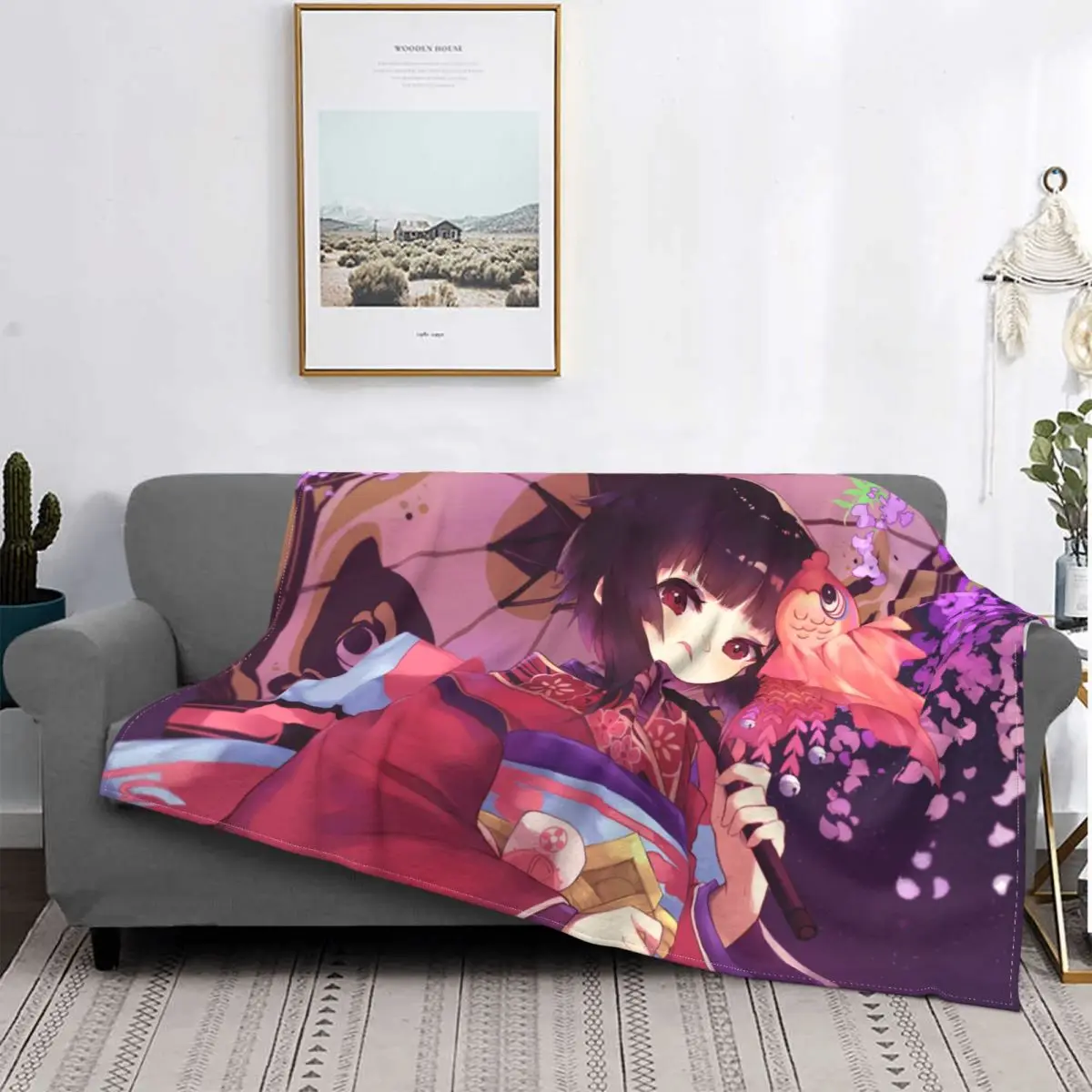 

Аниме одеяло Young Onmyouji, флисовое мягкое покрывало Kugimiya Rie Onmyoji s для спальни, дивана, покрывало