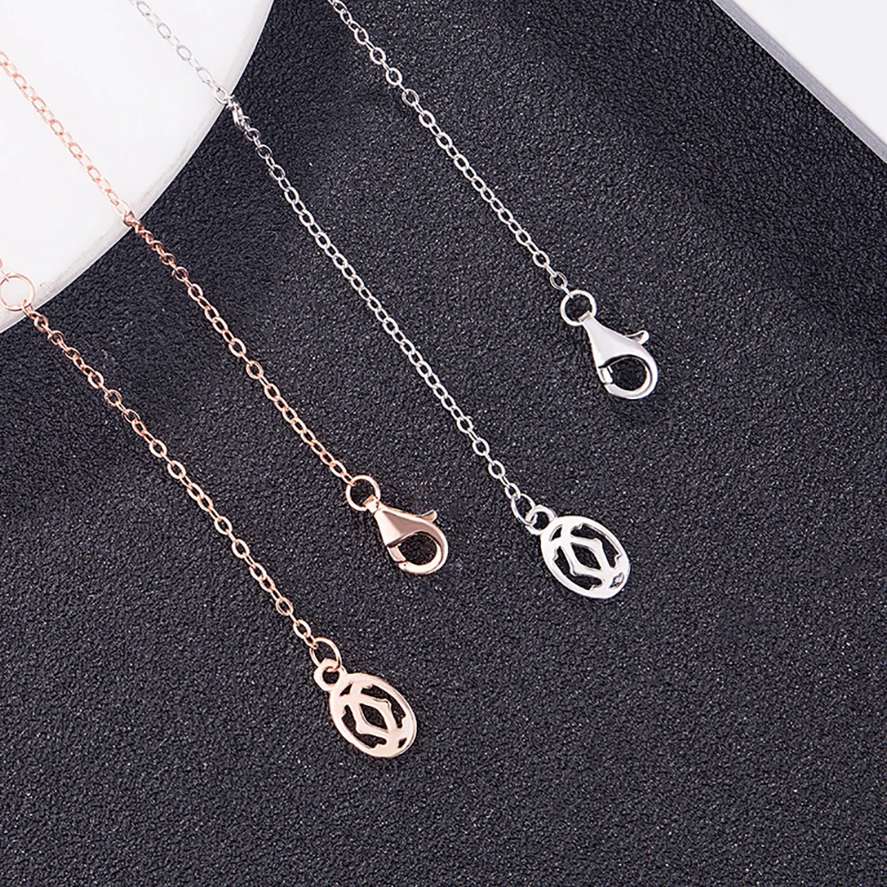

Double ring Necklace S925 Sterling Silver Rings Pendant Temperament Inlaid Zircon Clavicle Chain For Women Circle Accessories