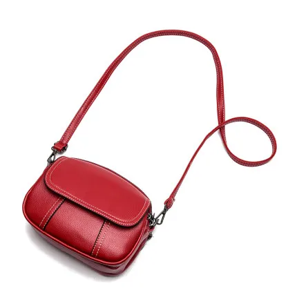 

2020 new fashion fashion retro simple versatile small round bag Single Shoulder Messenger soft leather women's bag