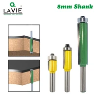 1pc 8mm shank 2 flush trim router bit with bearing for wood template pattern bit tungsten carbide milling cutter for wood 02017