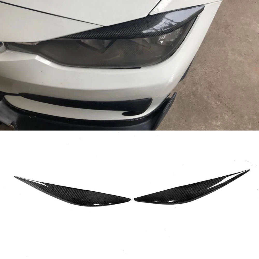 Передняя лампа из углеродного волокна веки наклейки на фары брови планки чехлы