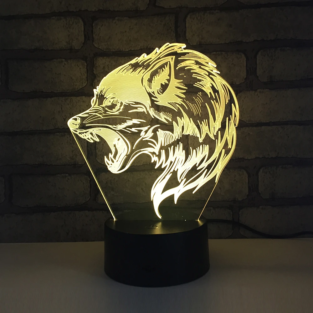 Светодиодсветодиодный подсветильник КА волка 7 цветов 1859|Игровые фигурки и